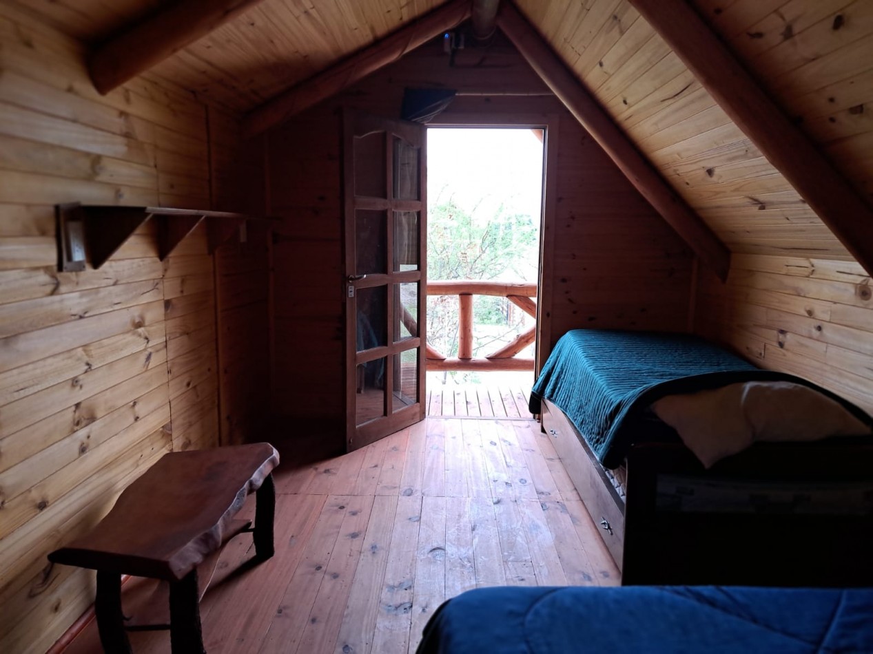 Cabaña madera 2 dorm, cochera