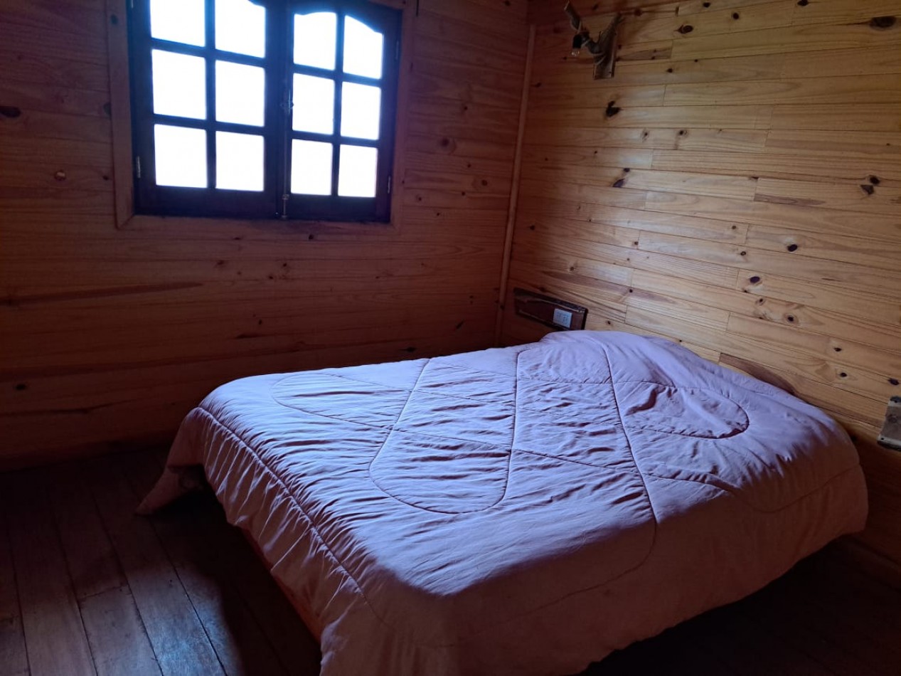 Cabaña madera 2 dorm, cochera